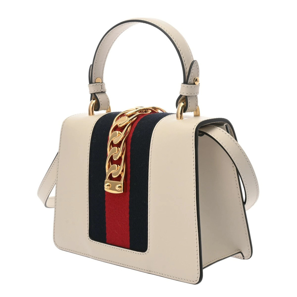 Gucci Sylvie Handbag Leather White